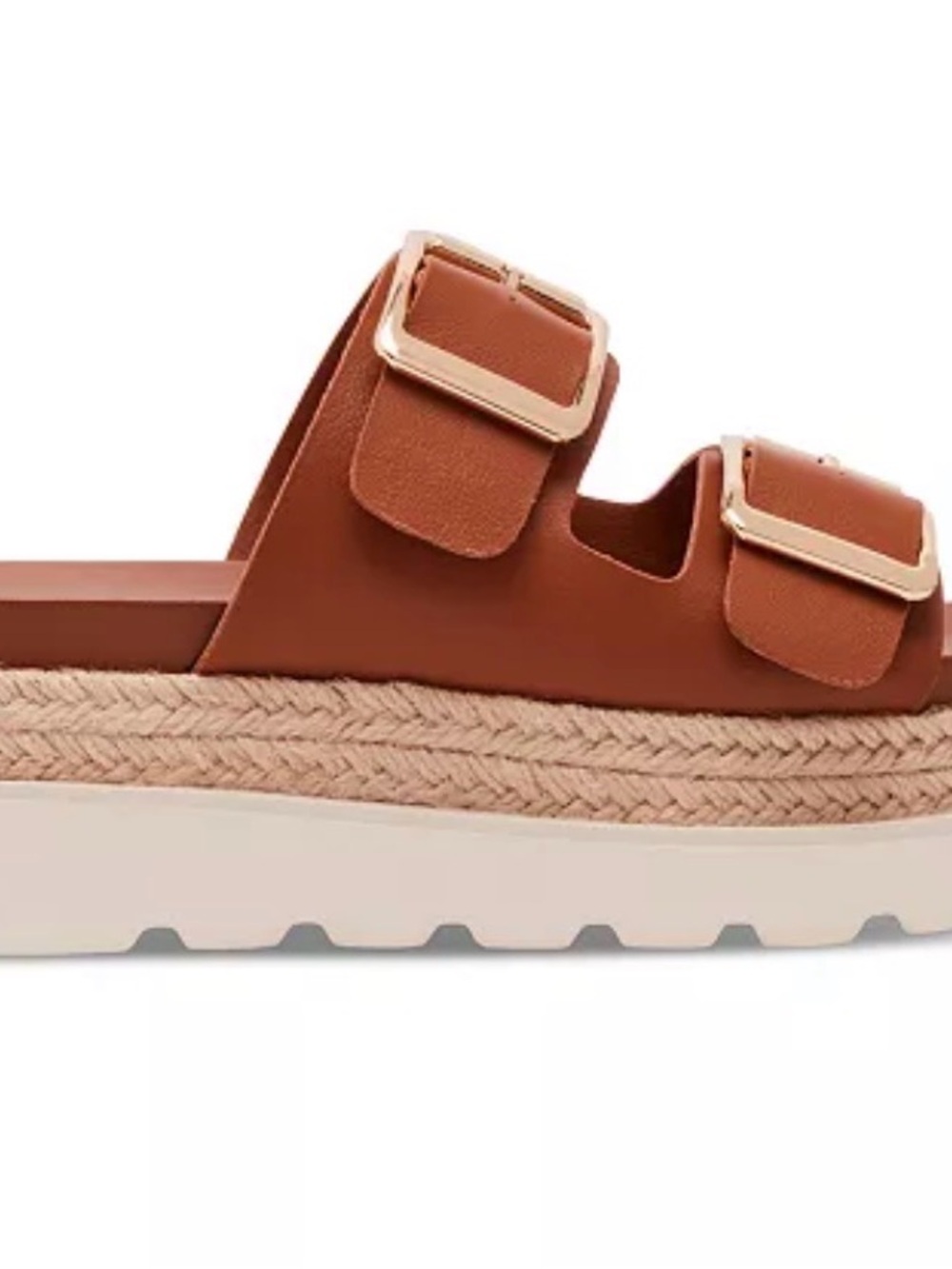 Madden Girl Tan Double-Buckle Espadrille Platform Sandal - Picture 2 of 7